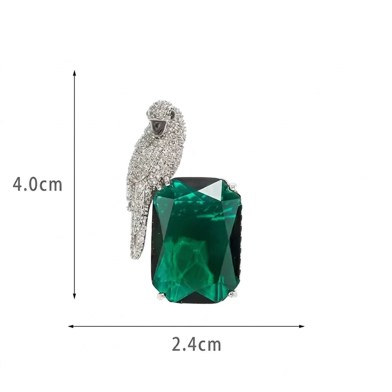 Emerald Parrot Brooch