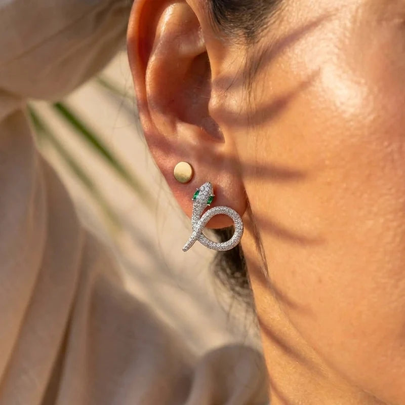 Emerald Serpent Earrings