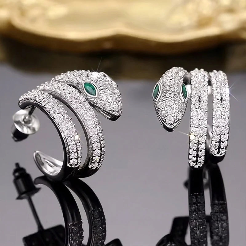 Pavé Serpent Earrings