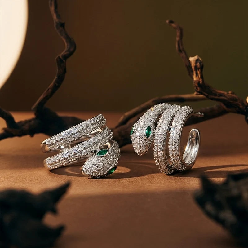 Pavé Serpent Earrings