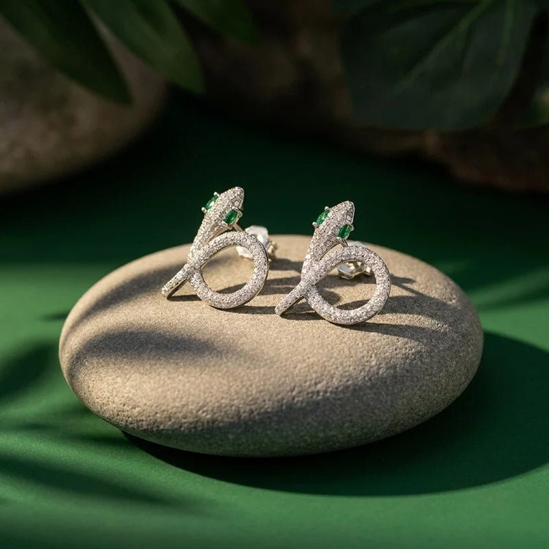 Emerald Serpent Earrings