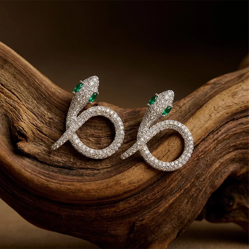 Emerald Serpent Earrings